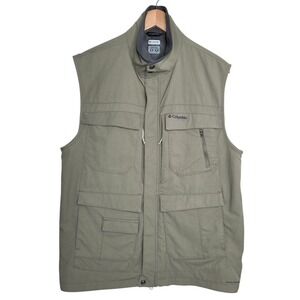 Columbia Mens Titanium Vest SZ M Olive Utility Fishing Hiking Omni Shield Camp